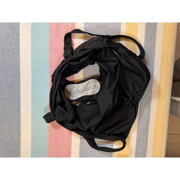 NWOT Chic Black One-Piece Swimsuit - Size Medium - Striped - Picture 6 of 6